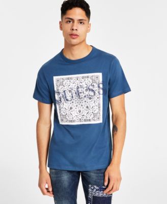 GUESS - Men's Cotton Bandana Patch Short-Sleeve T-Shirt