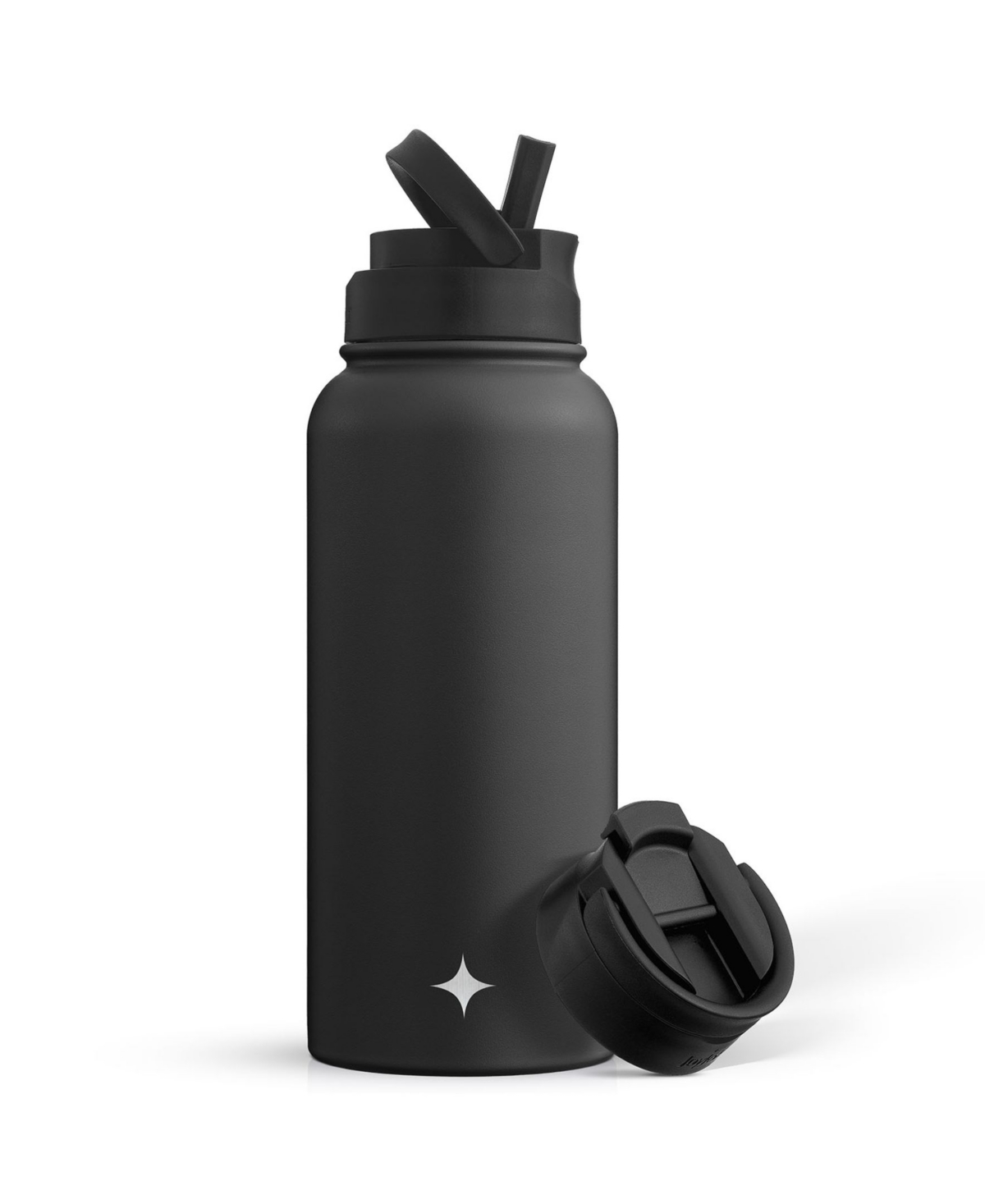 Shop Joyjolt Water Bottle With Flip Lid, Sport Straw Lid, 32 oz In Black