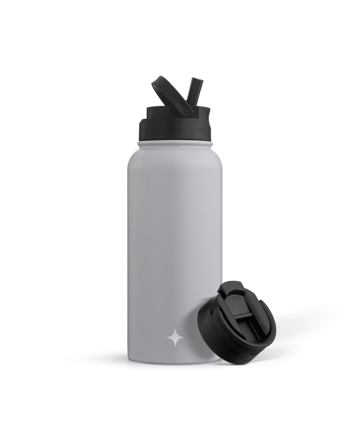 Joyjolt Water Bottle With Flip Lid, Sport Straw Lid, 32 oz In Gray
