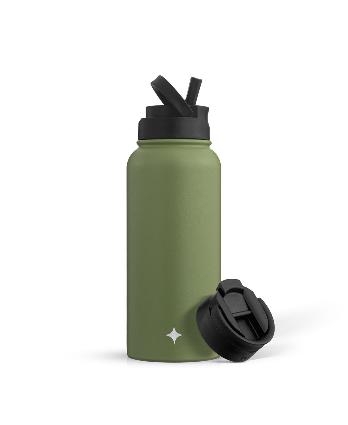 Joyjolt Water Bottle With Flip Lid, Sport Straw Lid, 32 oz In Green
