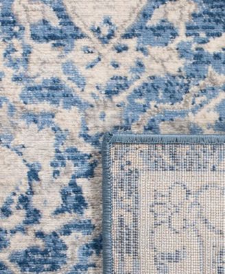 Brentwood BNT896 Navy and Creme 8' x 10' Area Rug