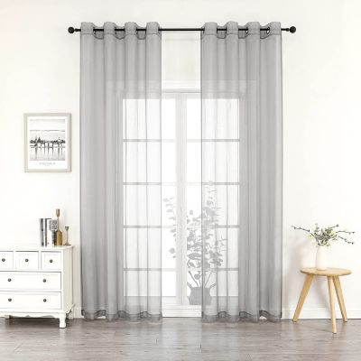 Montauk Accents 2 Piece Grommet Top Summery Sheer Voile Window Curtain Panels For Extra Long & Taller Windows