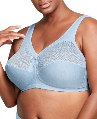 Women's Full Figure Plus Size Magic Lift Moisture Control Wirefree Bra 1064