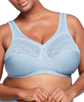 Women's Full Figure Plus Size Magic Lift Moisture Control Wirefree Bra 1064