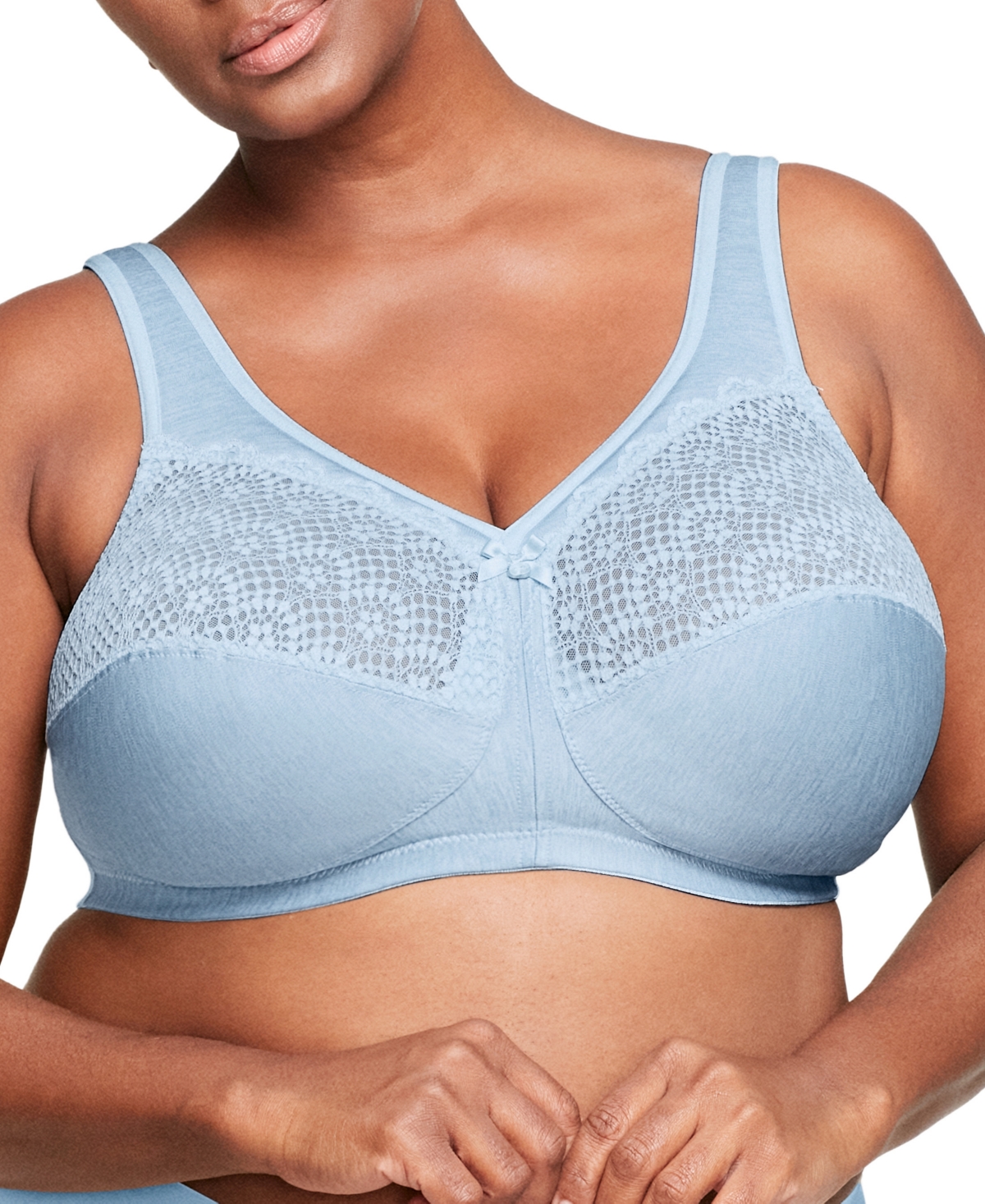 Women's Full Figure Plus Size Magic Lift Moisture Control Wirefree Bra