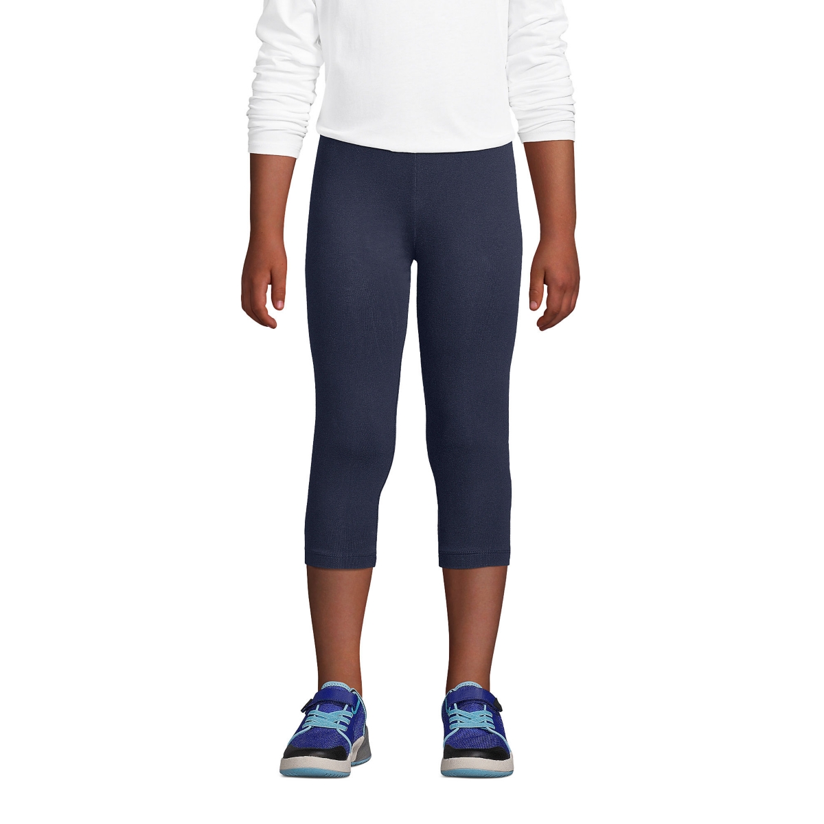 Lands' End Girls School Uniform Tough Cotton Capri Leggings