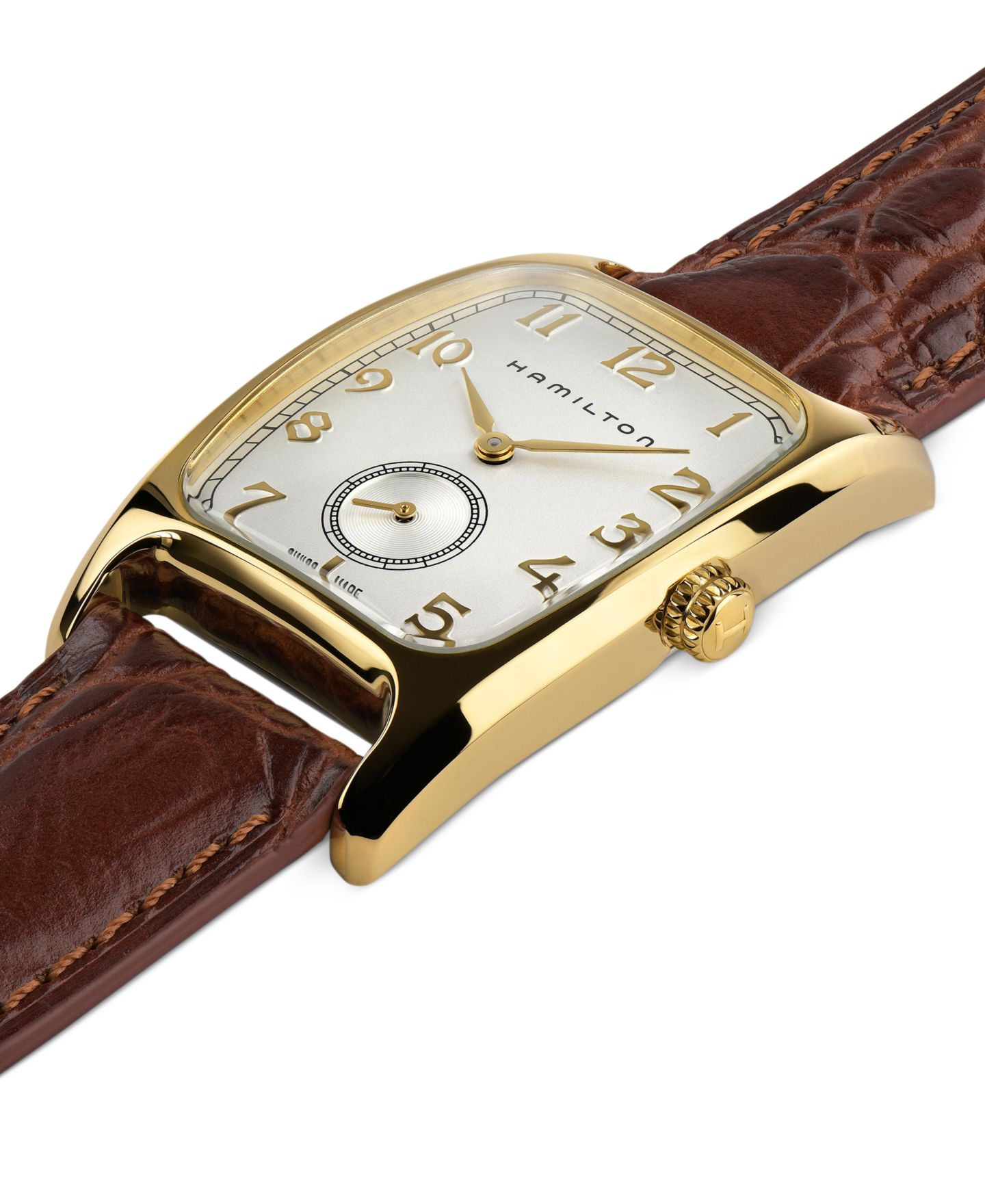 Мужские часы Hamilton Swiss Boulton Brown Leather Strap Watch 27mm H13431553 — фото 4