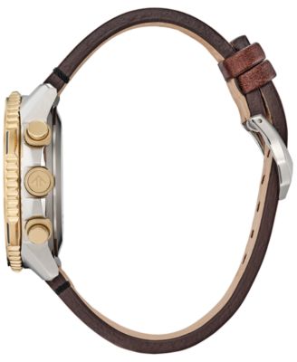 Eco-Drive Men's Chronograph Promaster Skyhawk Brown Leather Strap Watch 45mm