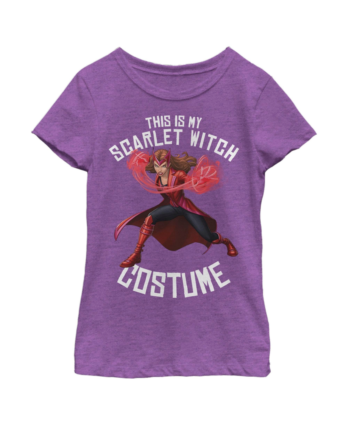 Marvel Girl's  This Is My Scarlet Witch Costume Child T-shirt In Purple Berry