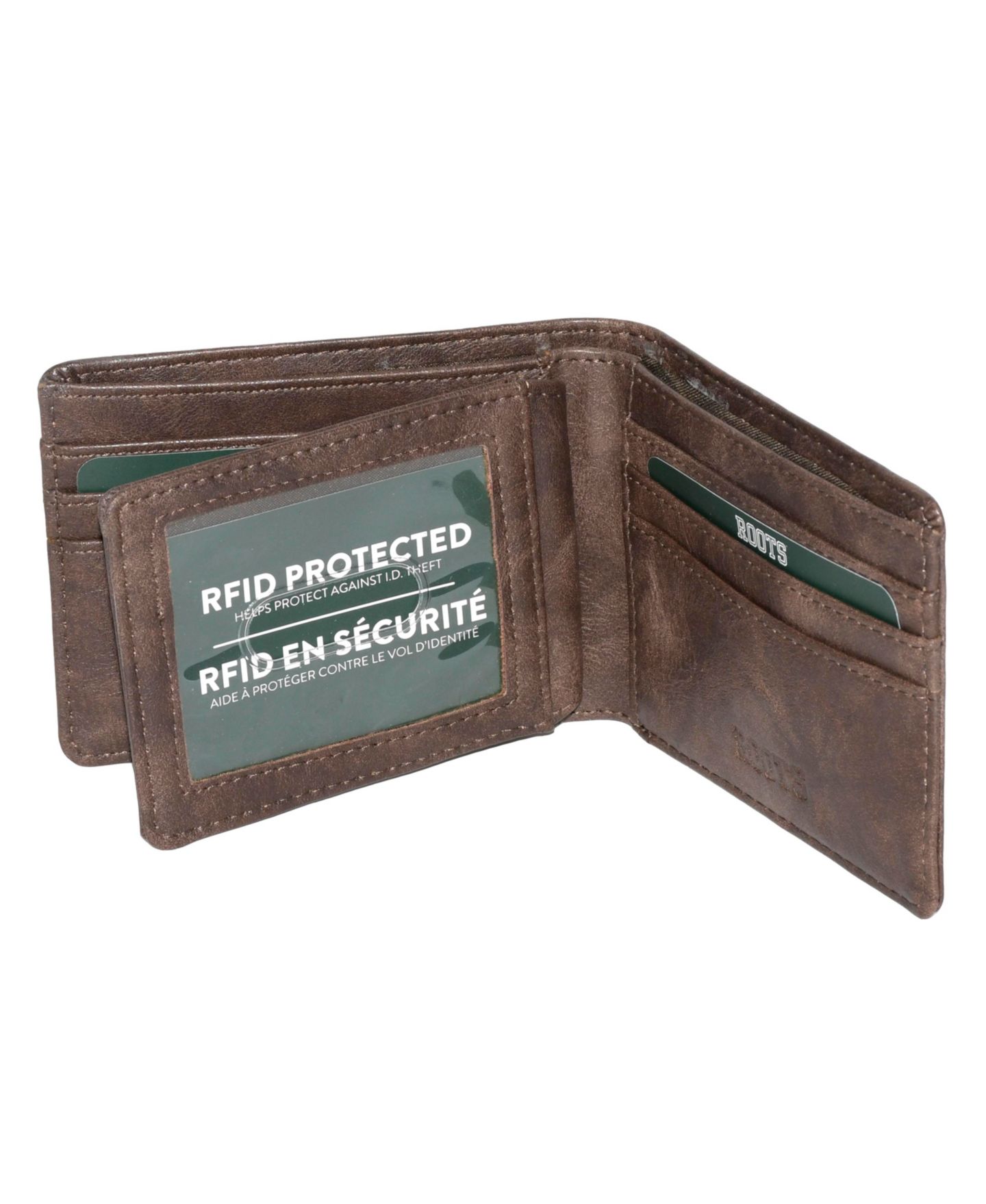 Мужской кошелёк Roots Men Slim Wallet with Center Passcase, цвет: Тёмный коричневый — фото 2