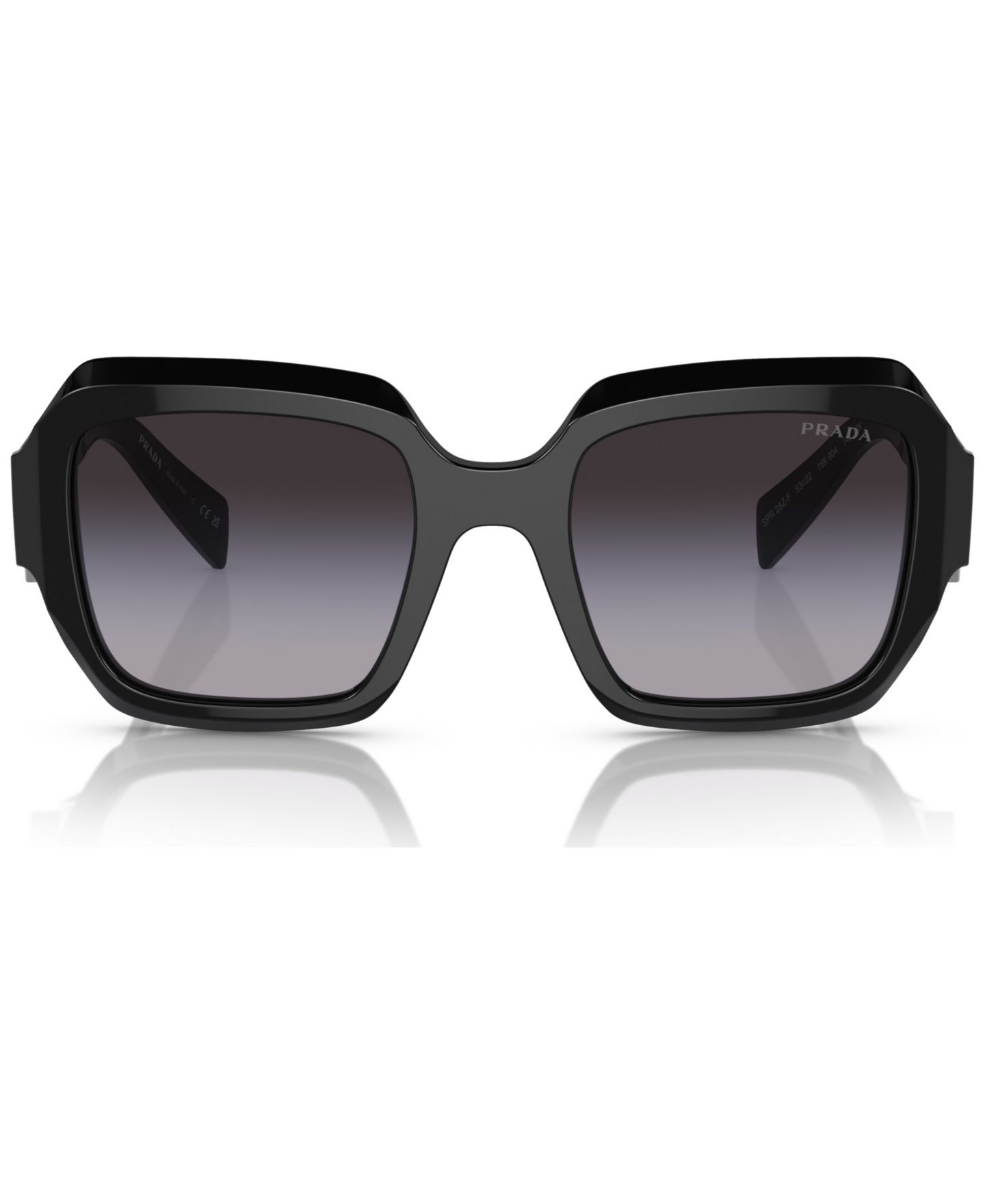 Женские солнцезащитные очки Prada Low Bridge Round Sunglasses, PR 28ZS, цвет: Чёрный — фото 2