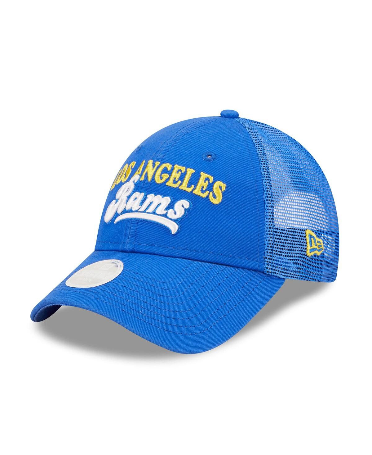 New Era Royal Los Angeles Rams Team Trucker 9forty Snapback Hat In Royal