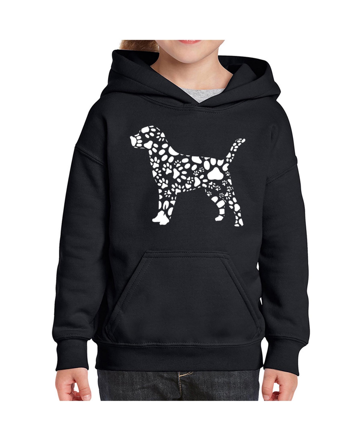 LA POP ART BIG GIRL'S WORD ART HOODED SWEATSHIRT