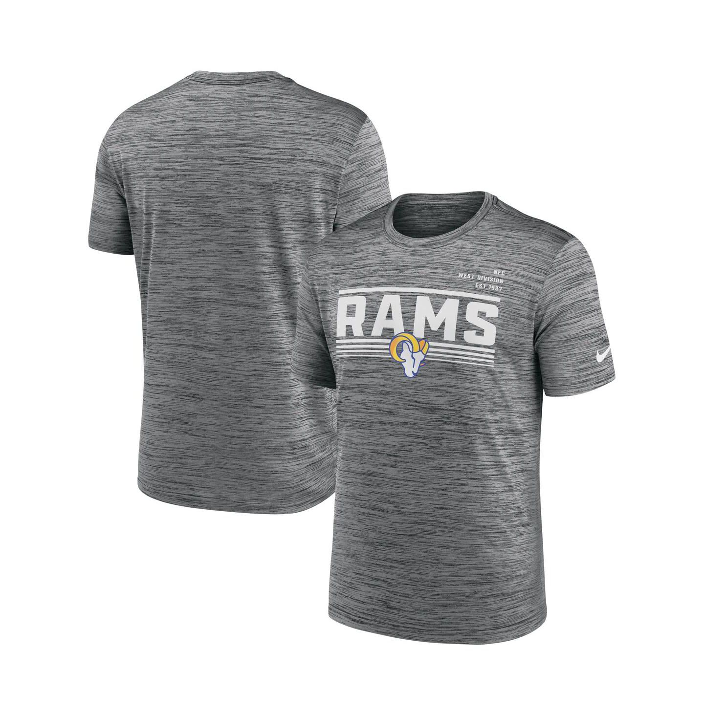 Мужская футболка Nike Gray Los Angeles Rams Yardline Velocity Performance — фото 1