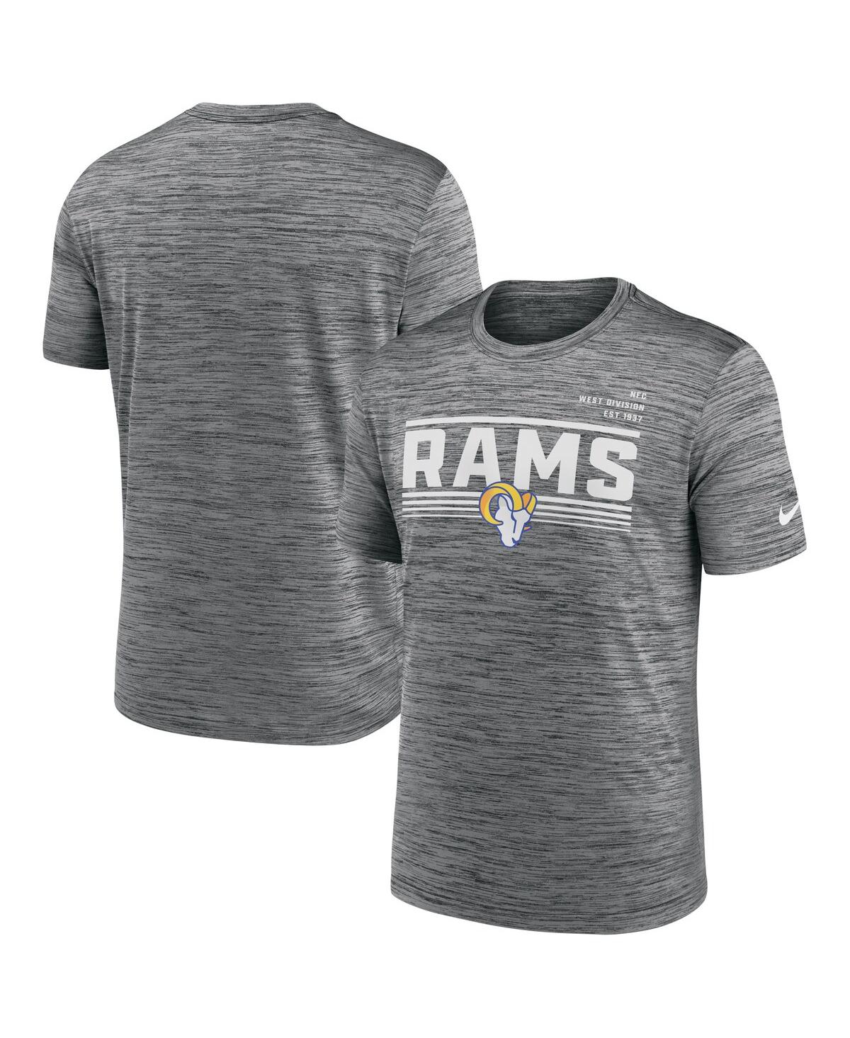 Shop Nike Men's  Gray Los Angeles Rams Yardline Velocity Performance T-shirt
