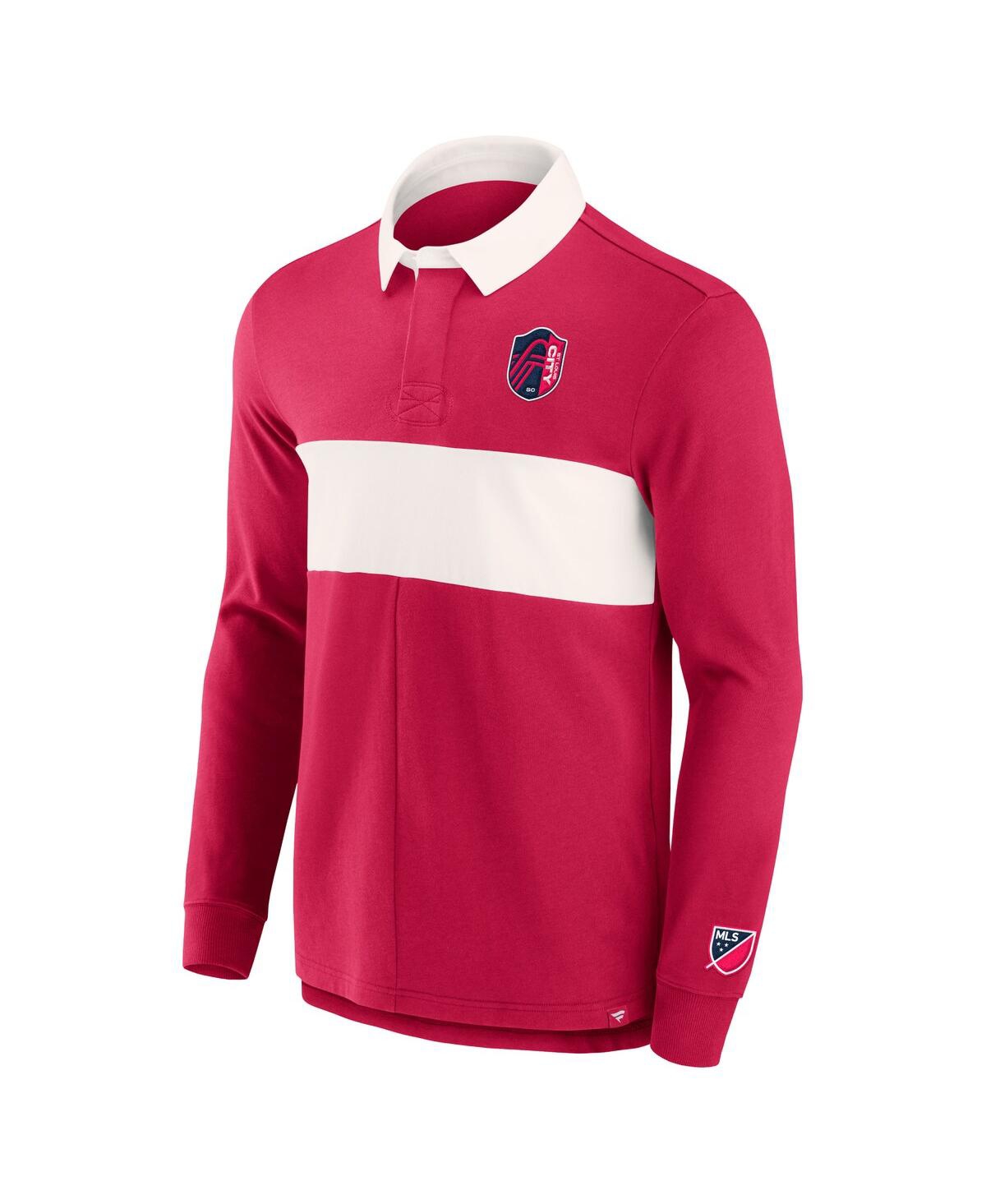 Fanatics Men's  Red St. Louis City Sc Penalty Kick Long Sleeve Polo Shirt In Red