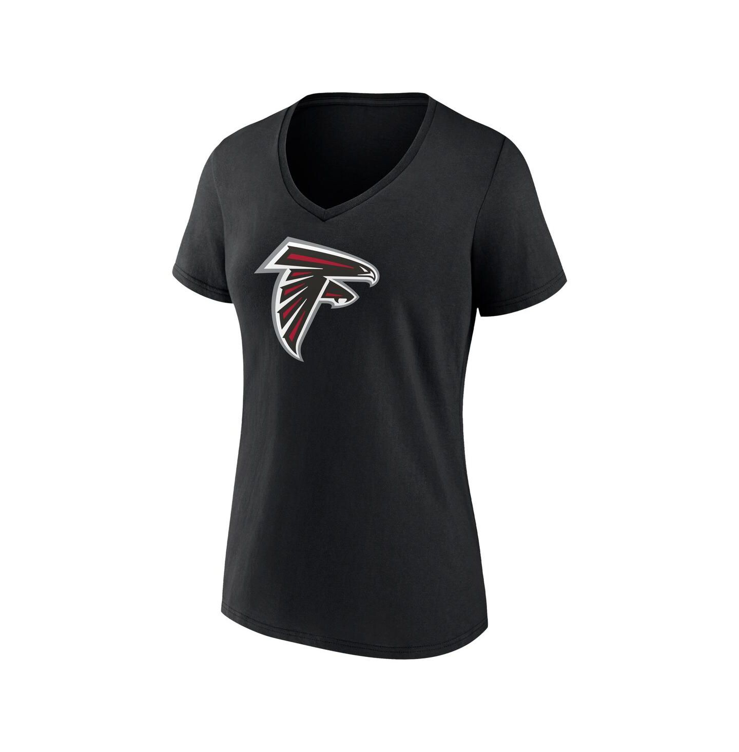 Женская футболка Fanatics Bijan Robinson Black Atlanta Falcons Icon Name and Number V-Neck — фото 3