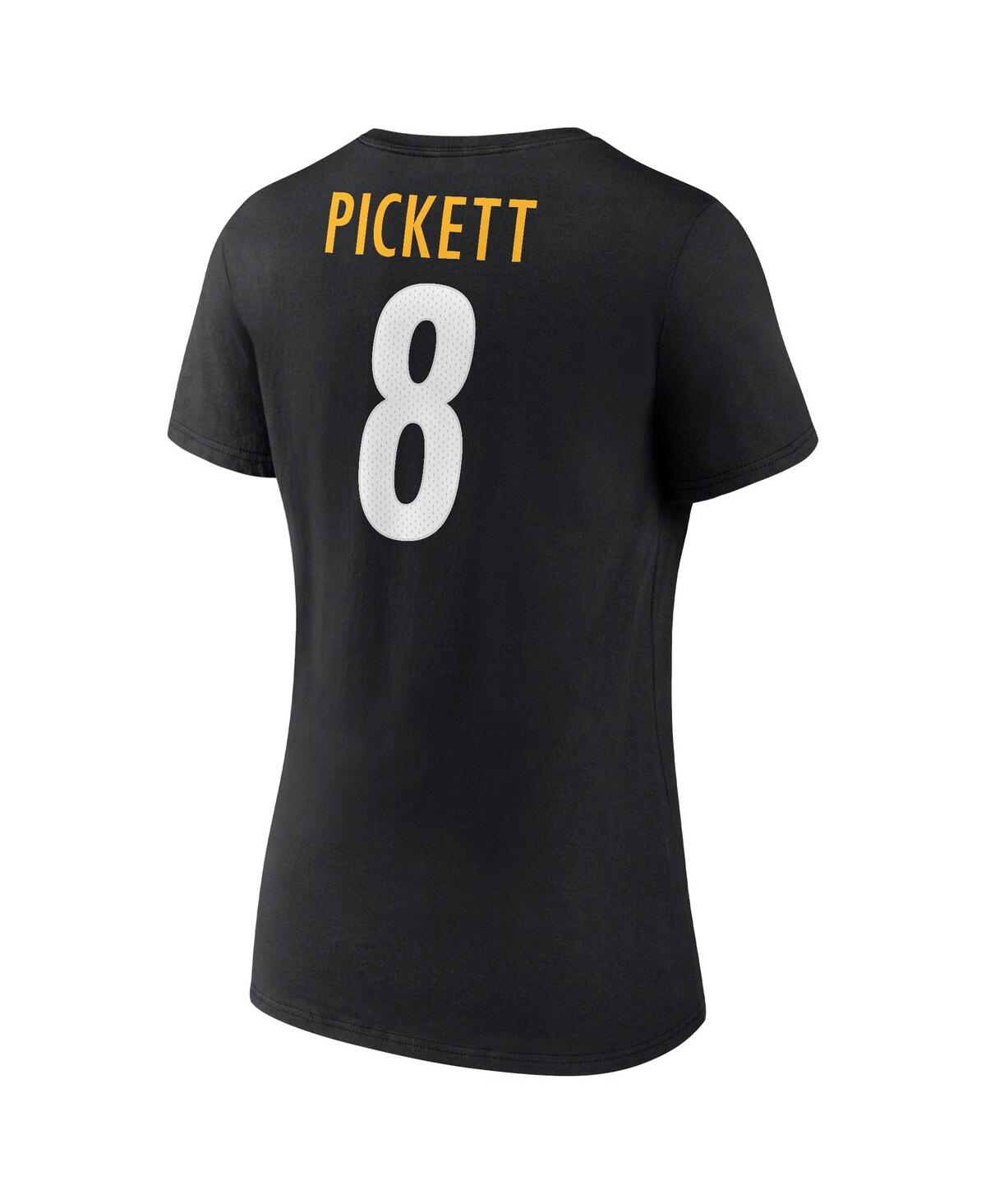 Women's Fanatics Kenny PickettPittsburgh Steelers Player Icon Name and Number V-Neck T-shirt - Black