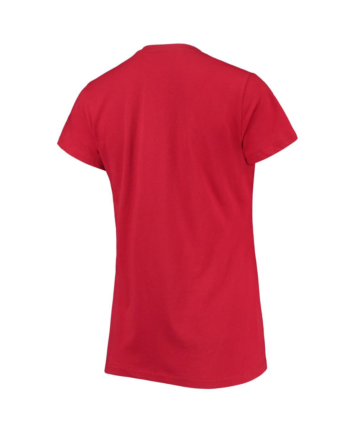 Shop 47 Brand Women's ' Red Washington Capitals Script Sweep Ultra Rival V-neck T-shirt