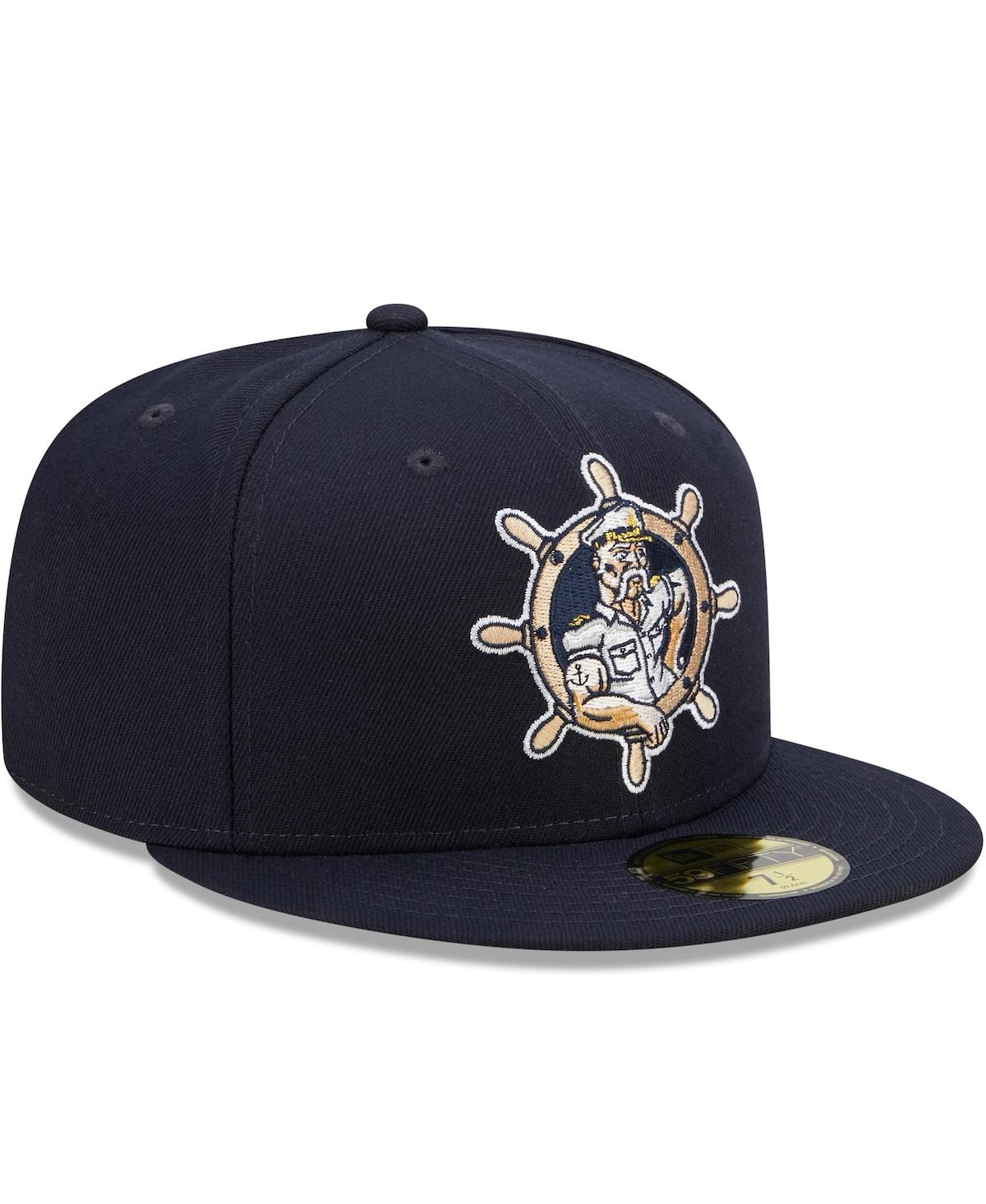 New Era Navy Lake County Captains Marvel X Minor League 59fifty Fitted Hat In Navy