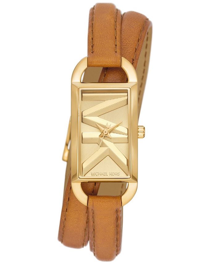 Double wrap leather watch top