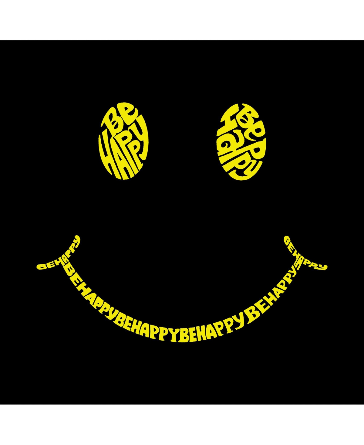 La Pop Art Girls Word Art Hooded Sweatshirt - Be Happy Smiley Face