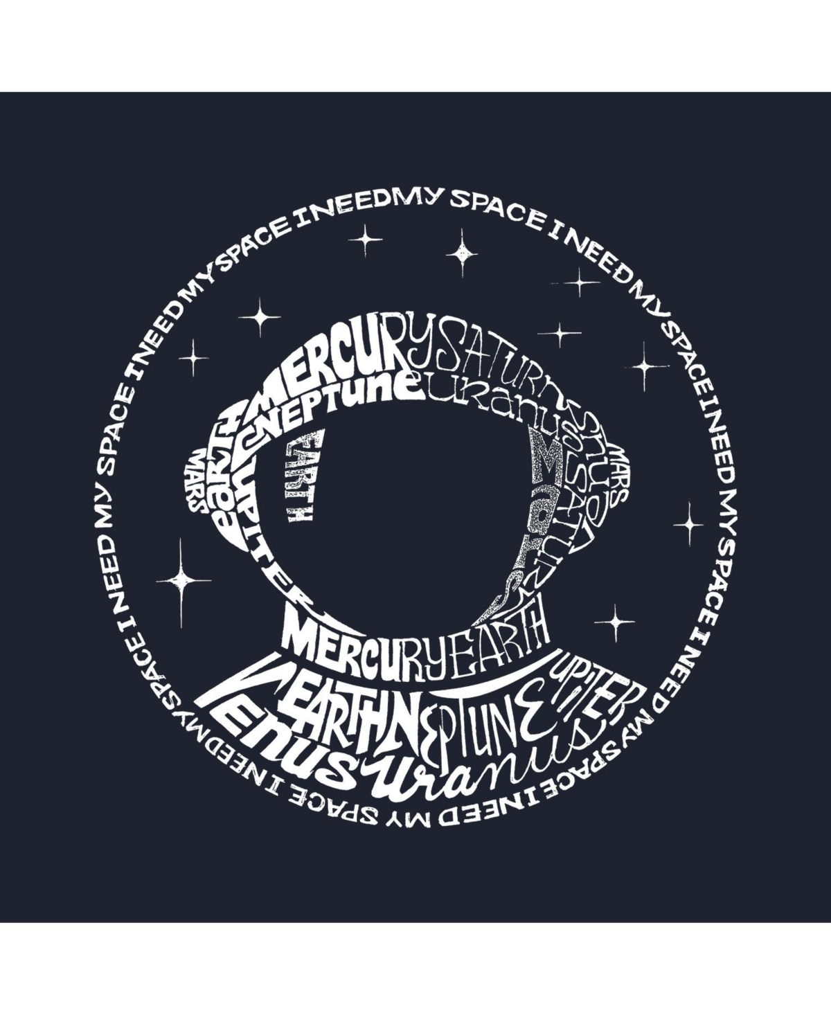 La Pop Art Boys Word Art Hooded Sweatshirt - I Need My Space Astronaut