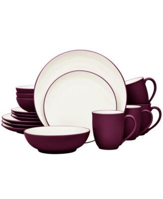 Noritake Colorwave Burgundy Coupe 16-Pc. Dinnerware Set, Service