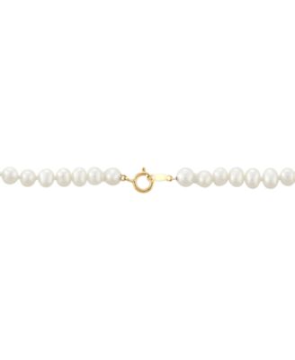 Children's Cultured Freshwater Oval Pearl (4-1/2mm) 13" Collar Necklace