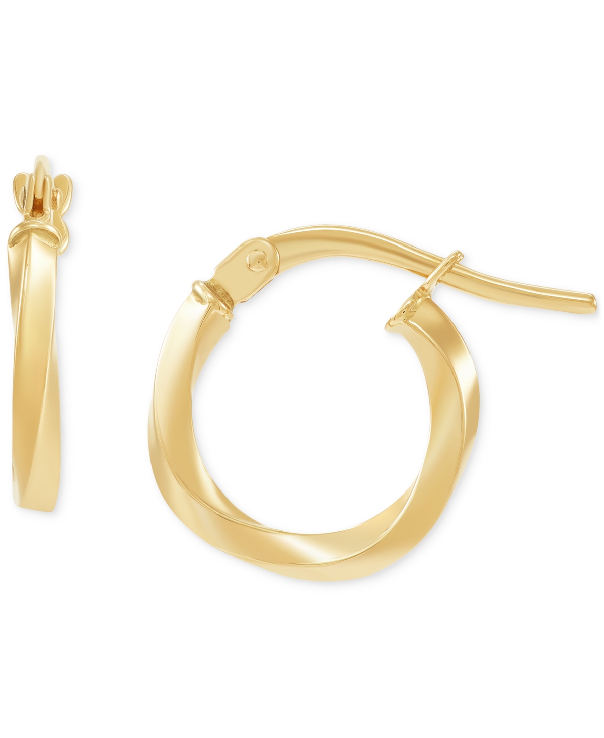 Italian Gold 2-Pc. Set Polished & Twist Style Hoop Earrings in 10k Gold