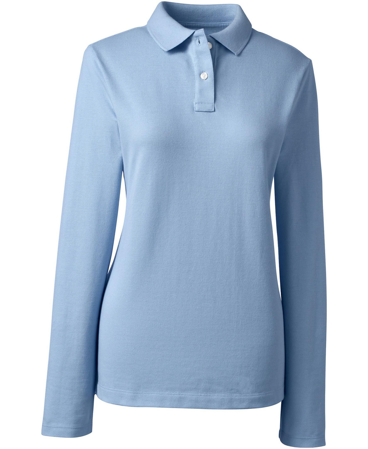 Lands' End Women's School Uniform Long Sleeve Feminine Fit Mesh Polo Shirt