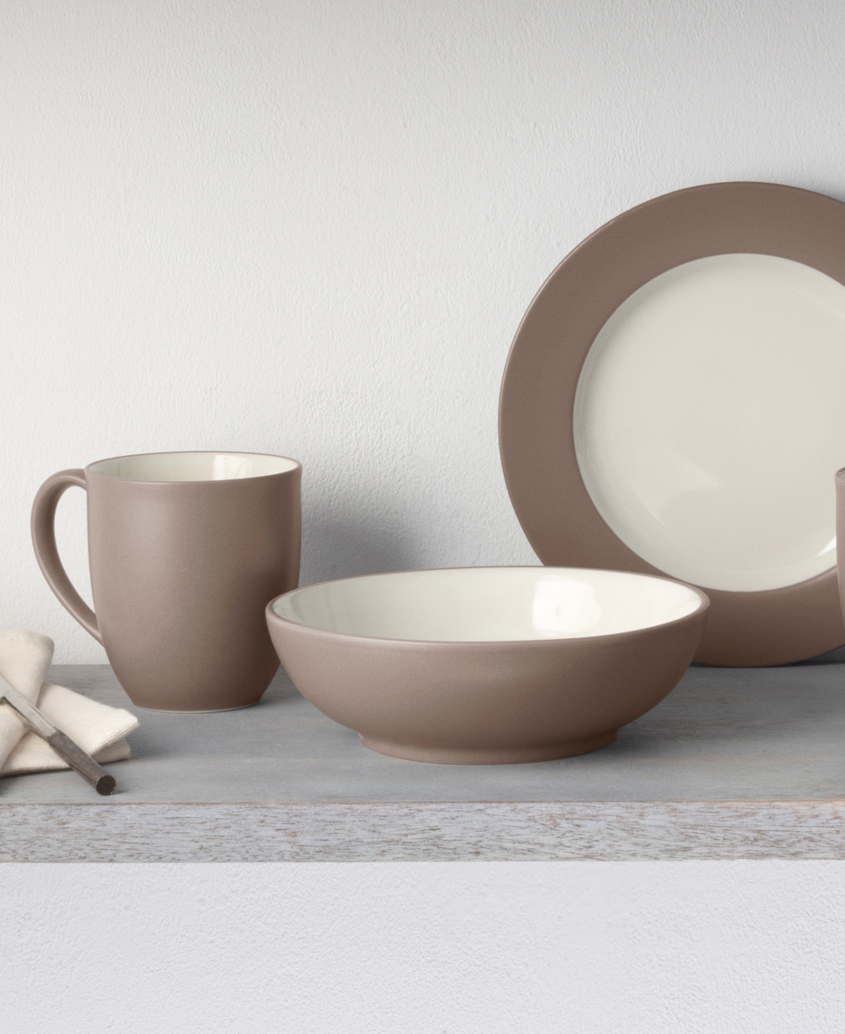 Noritake Colorwave Rim 16-pc. Dinnerware Set, Service For 4 In Brown