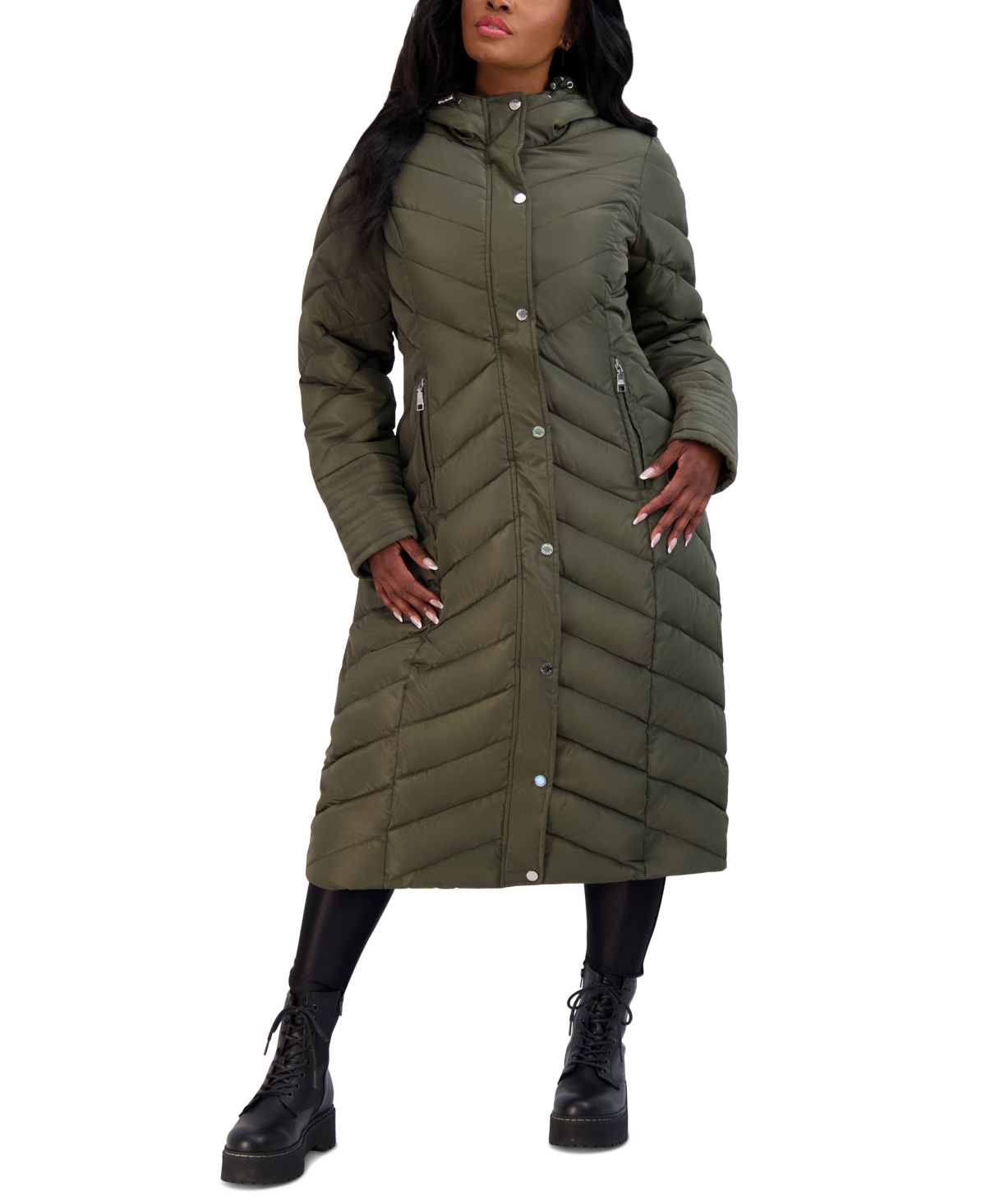 Steve madden maxi puffer coat cheap