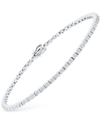 Macy's - Diamond Baguette Tennis Bracelet (1 ct. t.w.) in 14k White Gold