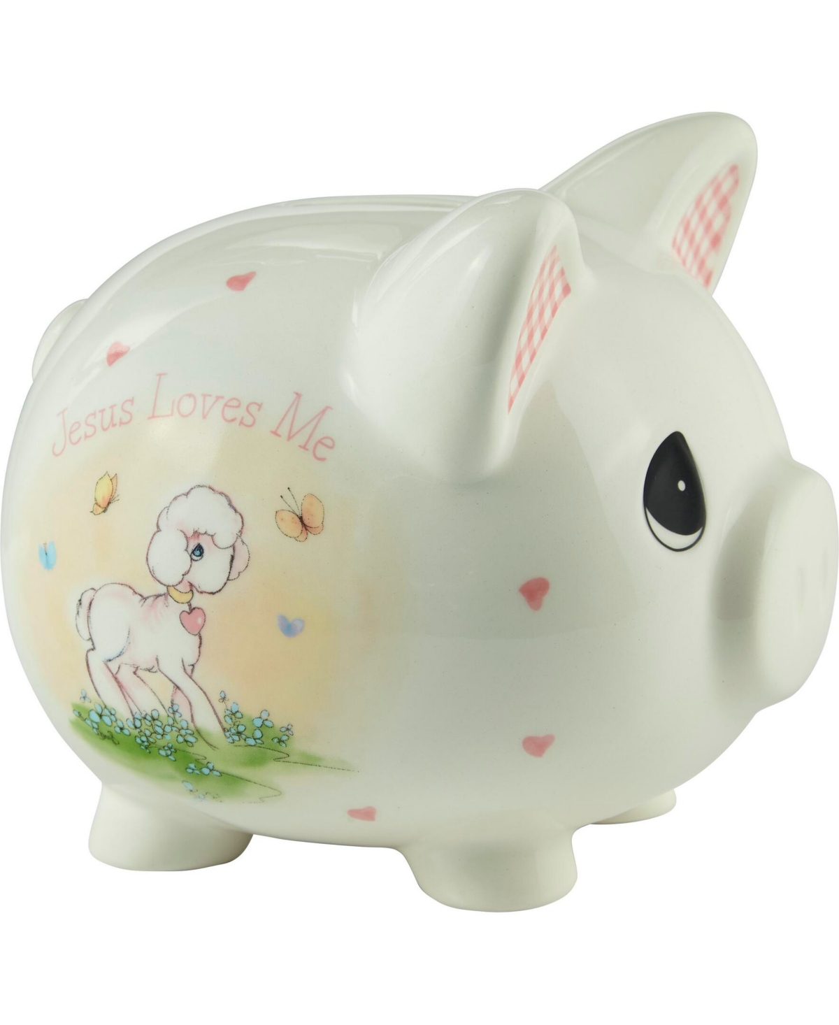 Precious Moments Jesus Loves Me Pink Ceramic Bank