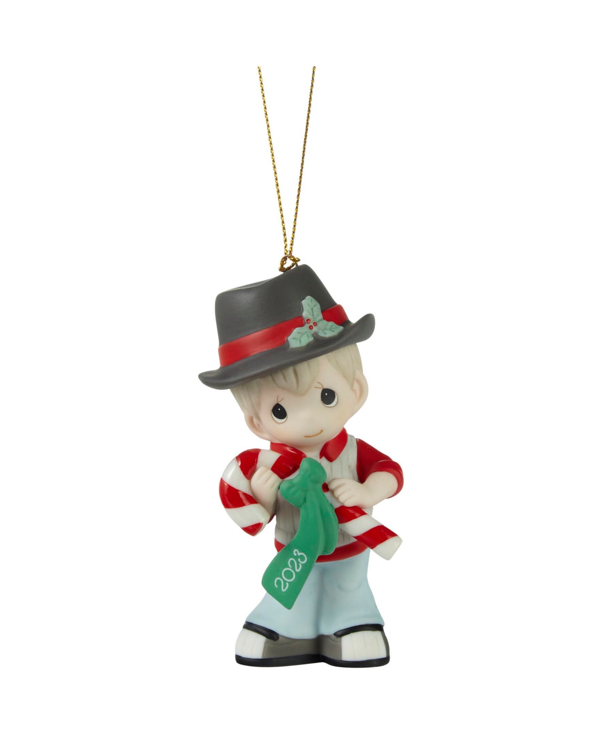 Precious Moments Sweet Christmas Wishes 2023 Dated Boy Bisque Porcelain Ornament In Multicolored
