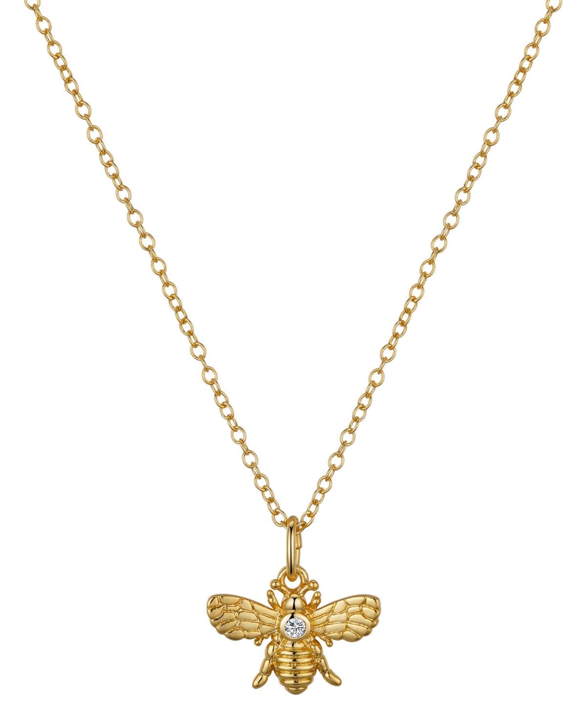 Disney Unwritten Cubic Zirconia 14k Gold Flash Plated Bee Pendant Necklace