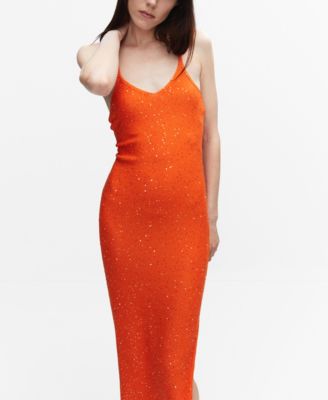 MANGO Women's Sequin Detail Knitted Dress - Macy's
