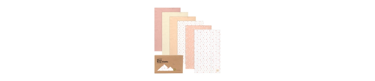 KeaBabies Kids 6pk Shea Burp Cloths Girls, Organic Burping Cloths for Babies, Newborn