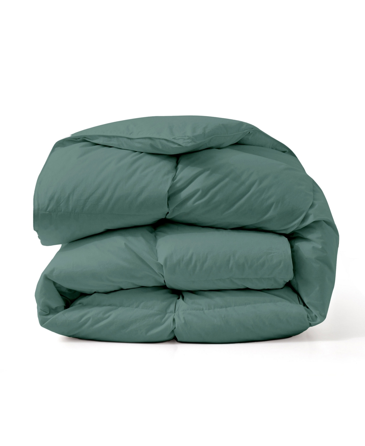Unikome All Season 300 Thread Count Cotton Goose Down Fiber Comforter, Full/queen In Green