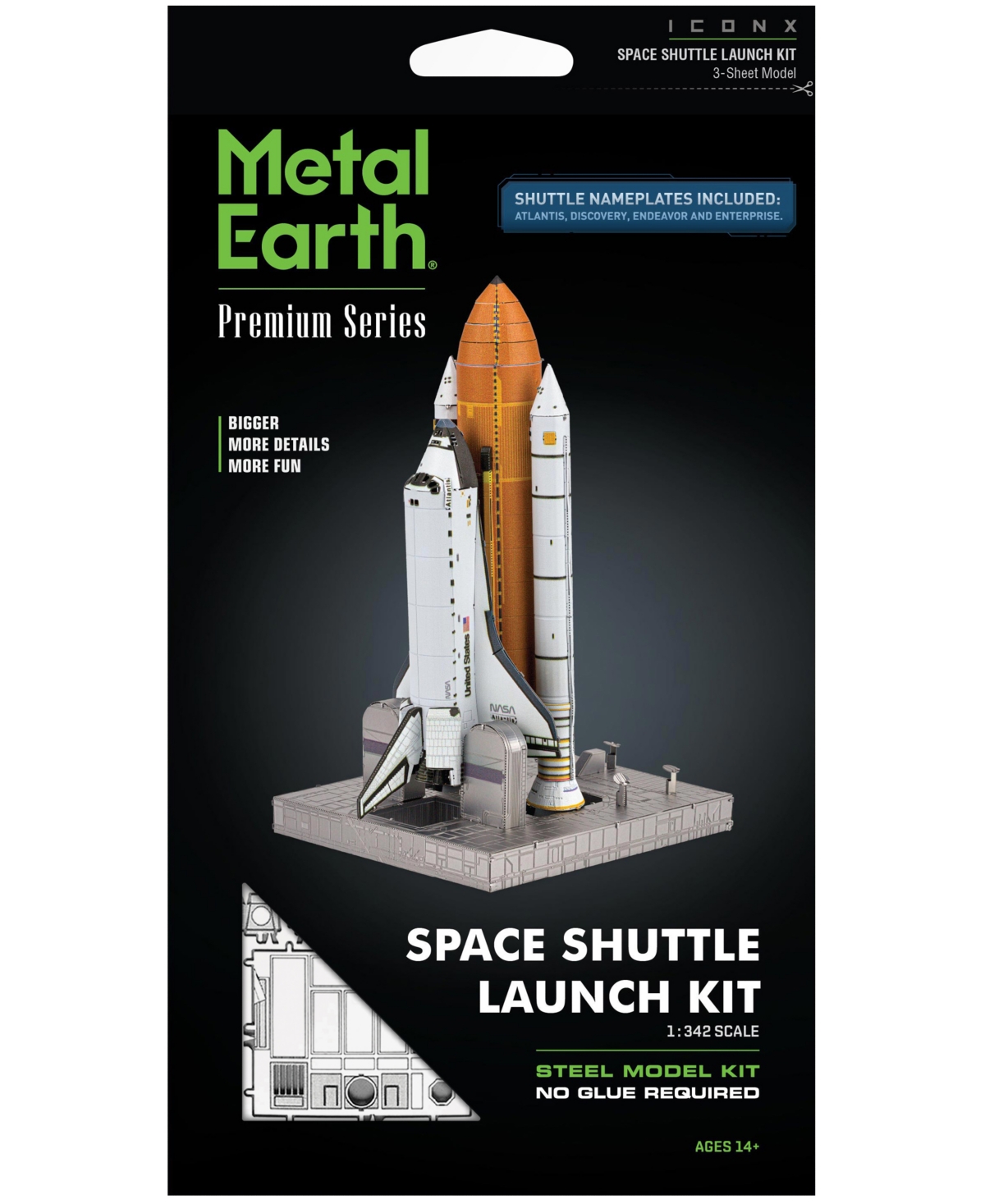 University Games Fascinations Metal Earth Premium Series Iconx 3d Metal Model Kit Space Shuttle Launch Kit In No Color