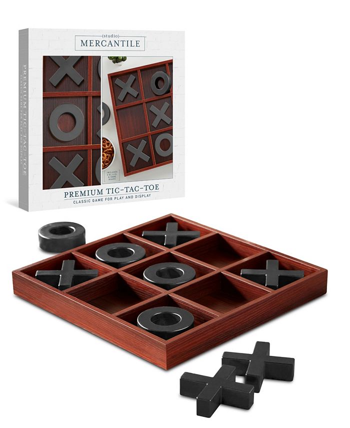 Studio Mercantile Premium Solid Wood Tic Tac Toe Board Game - Macy's