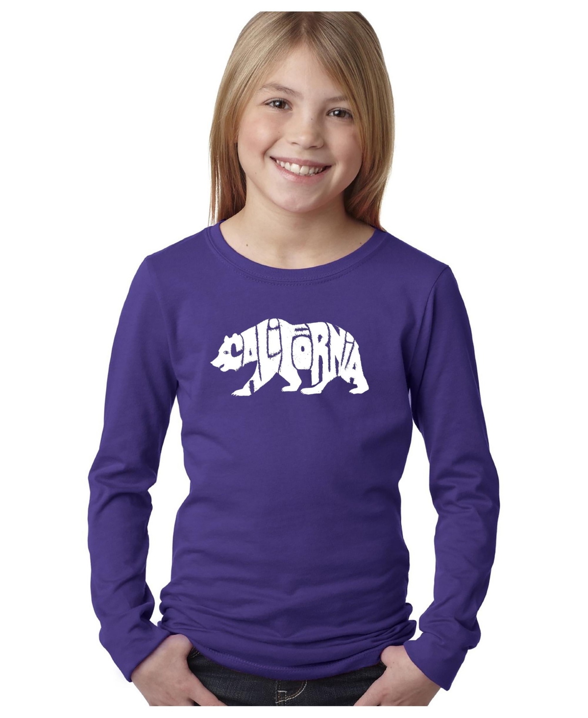 La Pop Art Girls Word Art Long Sleeve T-shirt In Purple