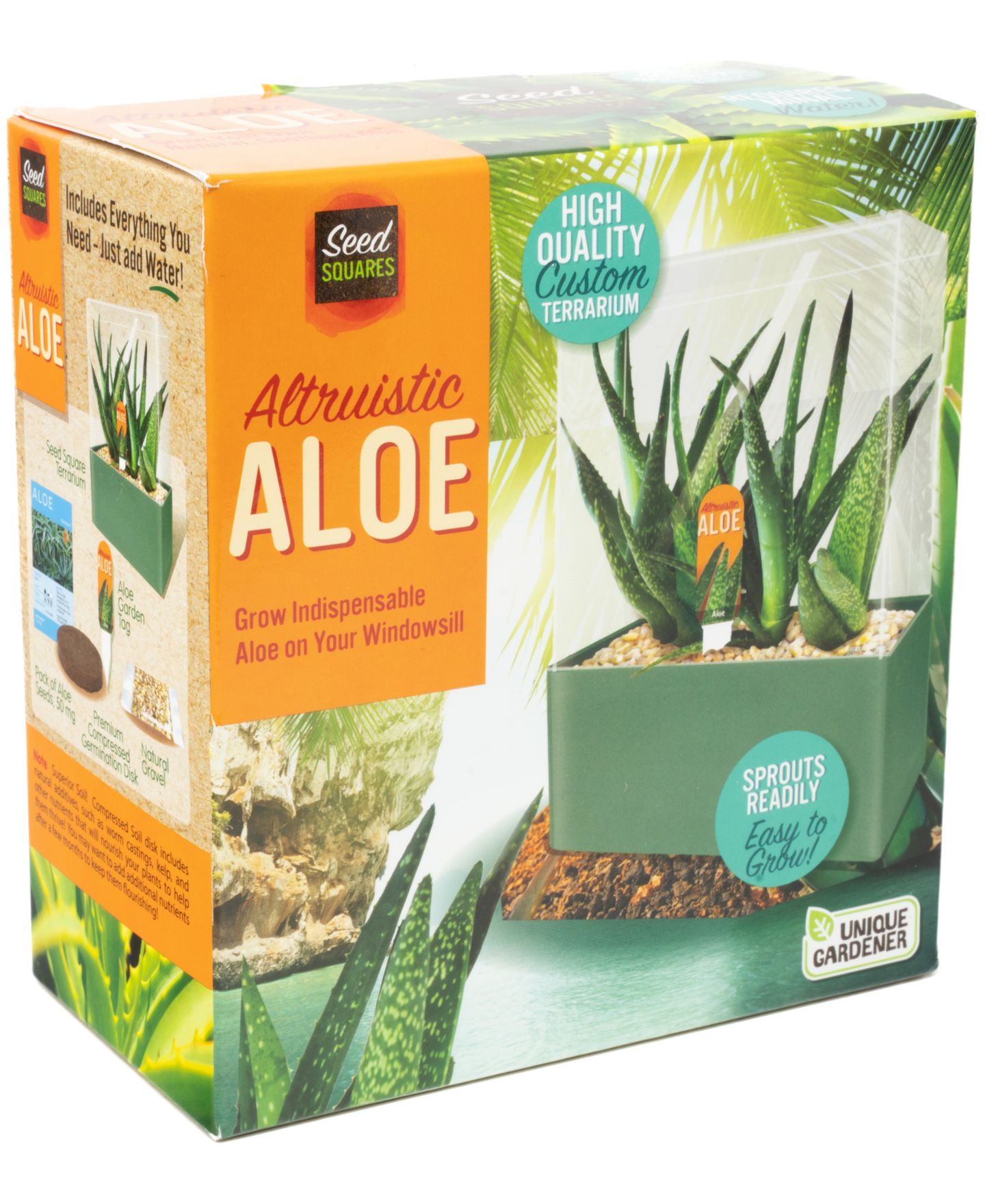 Детские игрушки Areyougame Seed Squares Altruistic Aloe Plant Growing Kit, Ages 4+ — фото 2