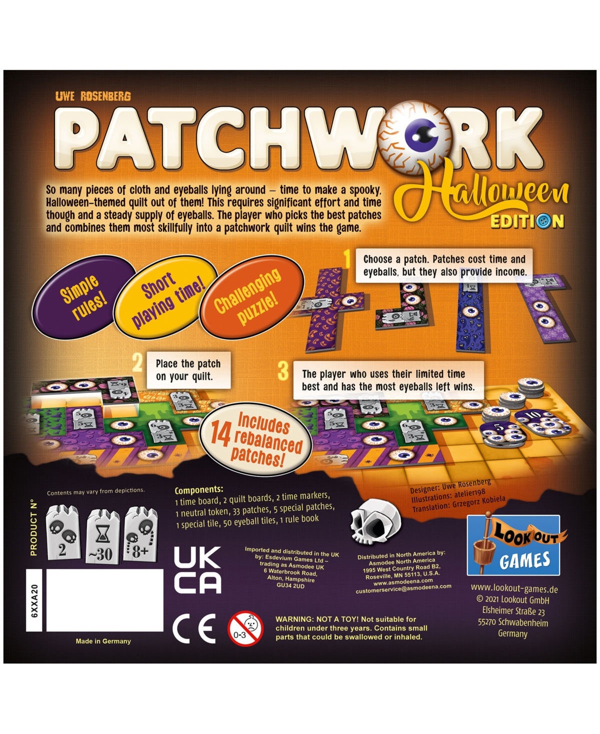 Shop University Games Lookout Games Patchwork Game Halloween Edition In No Color