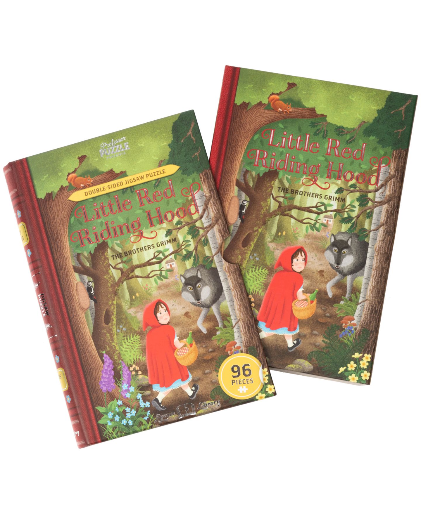 Детский пазл University Games The Brothers Grimm's Little Red Riding Hood Jigsaw Library Double-Sided Puzzle, 96 Pieces, Ages 6+ — фото 2