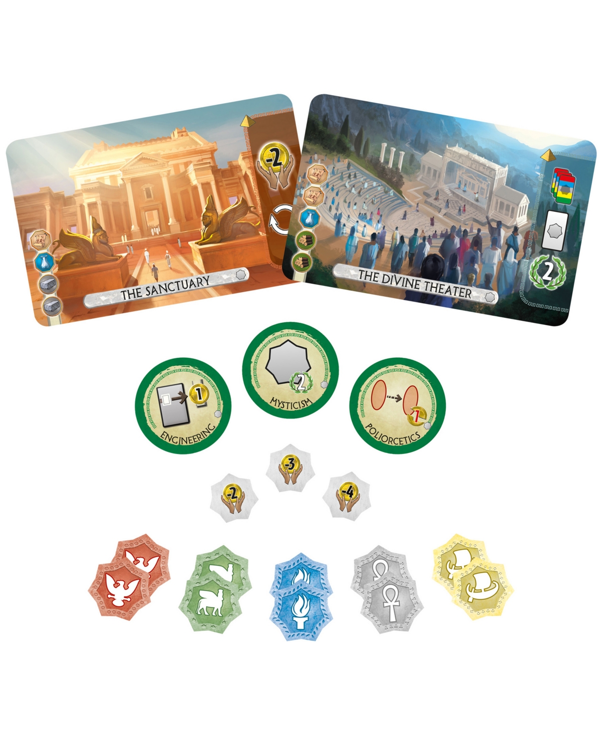 University Games Repos Production 7 Wonders Duel Pantheon Expansion In No Color
