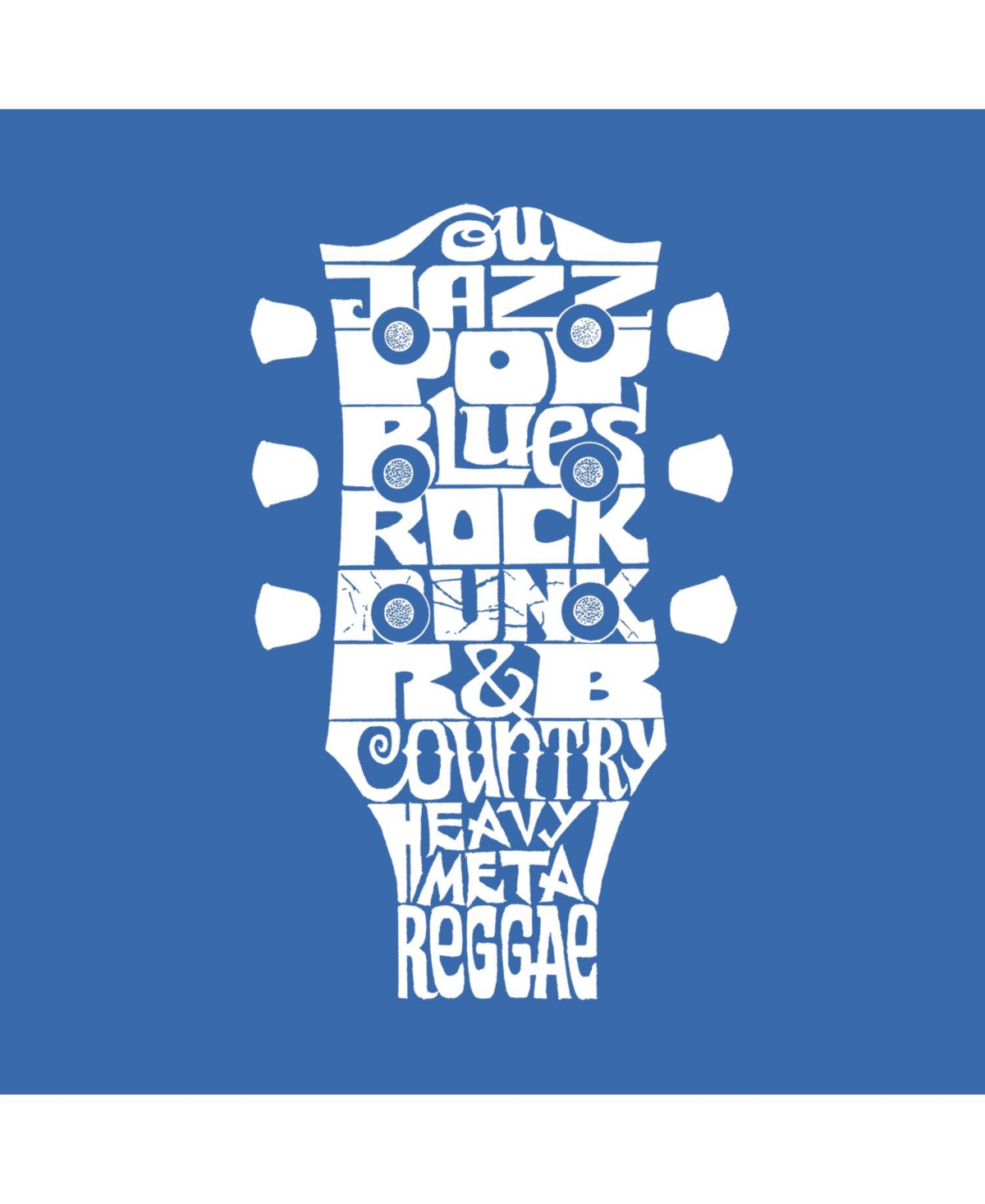 Big Boy's Word Art Long Sleeve T-shirt - Guitar Head Music Genres