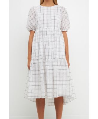 knee length dresses for ladies Plaid Maxi Skirt – English Factory main image 1