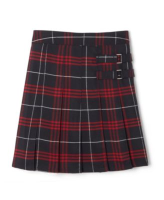 Toddler Girls Adjustable Waist Plaid Two-Tab Scooter Plaid Skirt